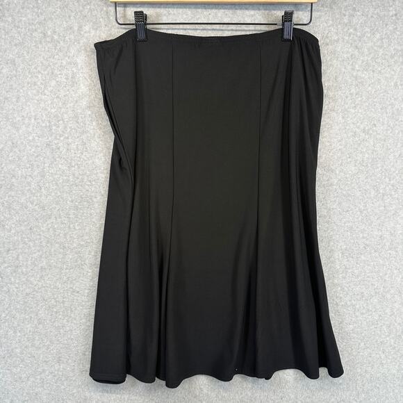 Antthony Original Skirt Womens Small Black Elastic Waist Pull On Midi Pockets - Picture 2 of 13